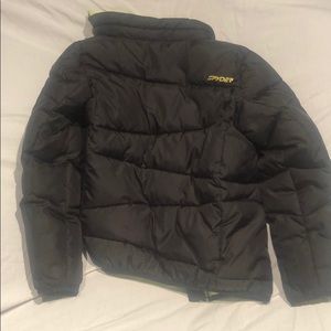 Boys Spyder ski jacket. Black w/ neon yellow.